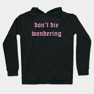 Don't Die Wondering Fraktur (Pink) Hoodie